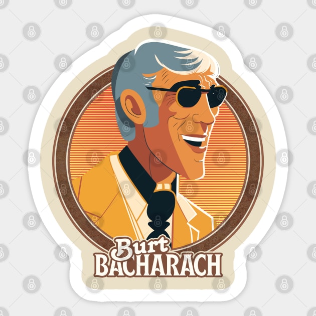 Burt Bacharach / Retro 60s Fan Design Sticker by DankFutura